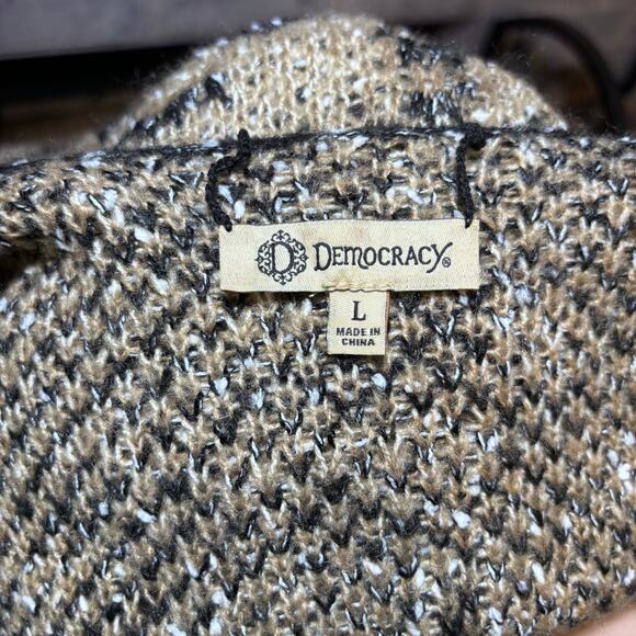 Democracy Open Front Animal Print Cardigan Size Large Bell Sleeves Pockets - Picture 10 of 10